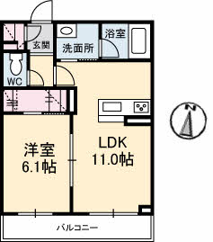 倉敷市福田町浦田のマンションの間取り