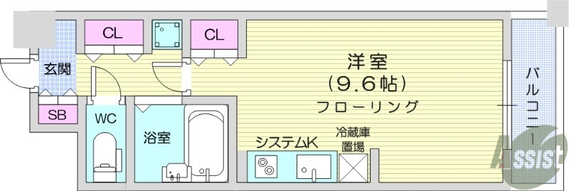 仙台市若林区清水小路のマンションの間取り