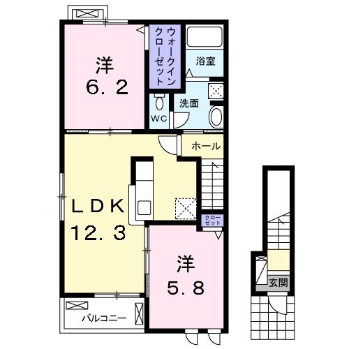 東茨城郡大洗町磯浜町のアパートの間取り