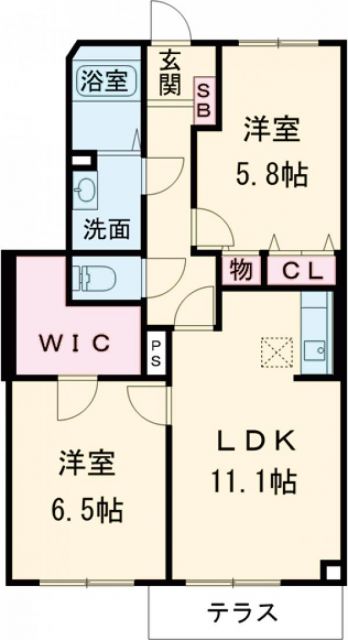 亀岡市篠町森のアパートの間取り