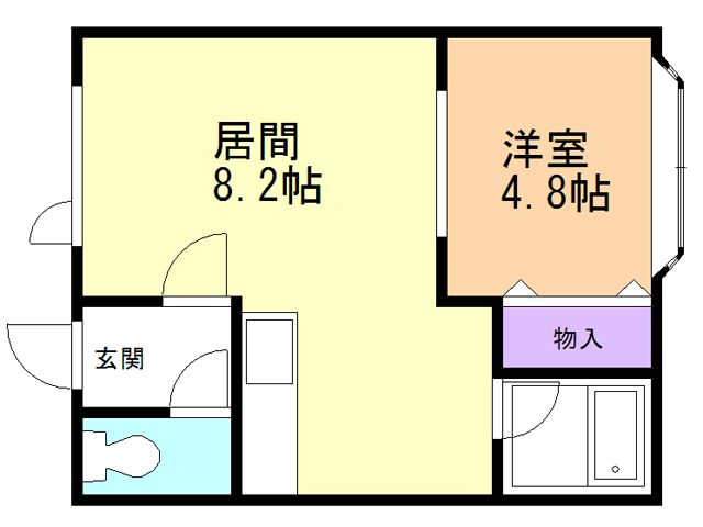 苫小牧市ときわ町のアパートの間取り