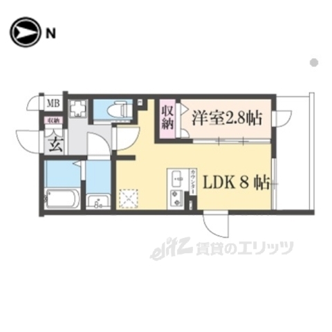 京都市南区東九条北松ノ木町のマンションの間取り