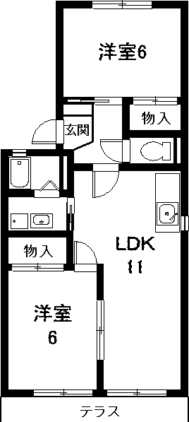 サンライズ赤城　　Ａ棟　Ｂ棟の間取り