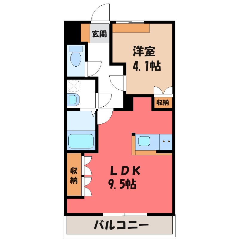 伊勢崎市山王町のアパートの間取り