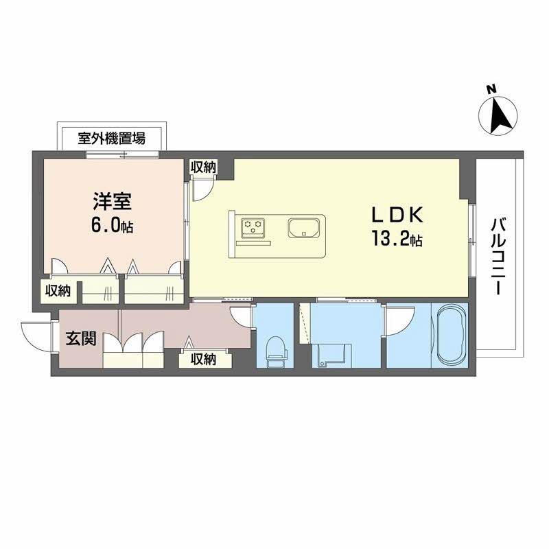 広島市安佐南区高取北のアパートの間取り