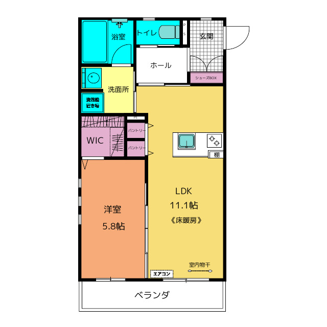 エクリュ＆２４　厚原の間取り