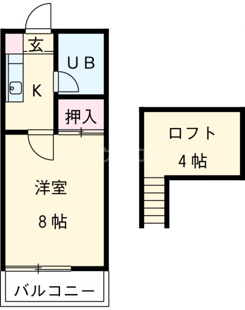 岡崎市上里のアパートの間取り