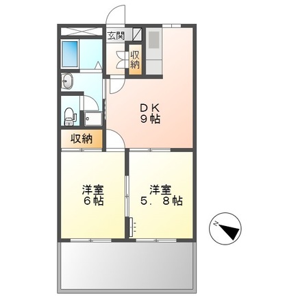 豊川市国府町のアパートの間取り