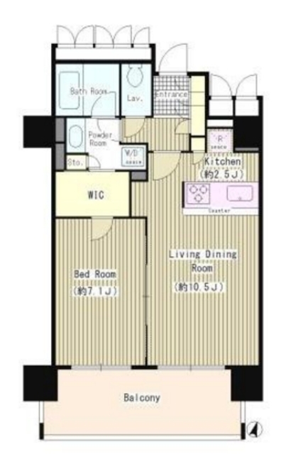 世田谷区用賀のマンションの間取り