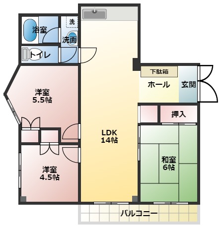 習志野市津田沼のマンションの間取り