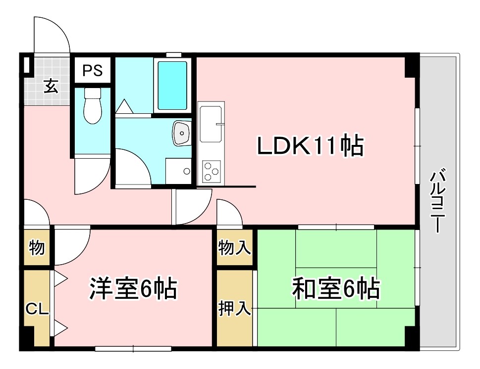 野洲市久野部のマンションの間取り