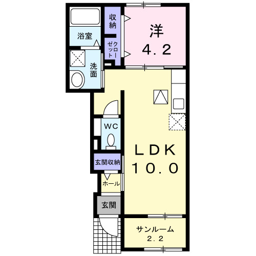 富山市城川原のアパートの間取り