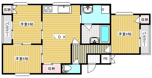 福岡市早良区百道のマンションの間取り