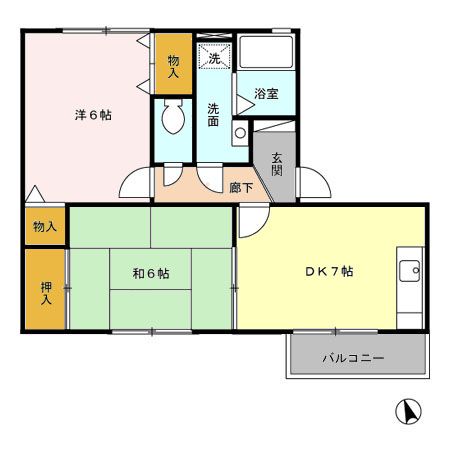 知多郡東浦町大字緒川のアパートの間取り