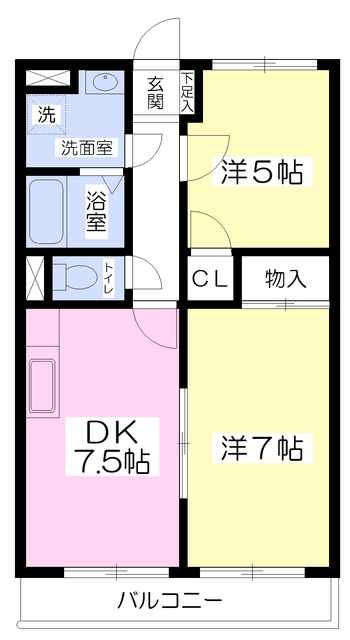 【松山市溝辺町のマンションの間取り】