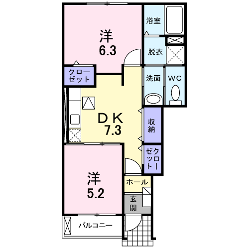 セントラル天神Bの間取り