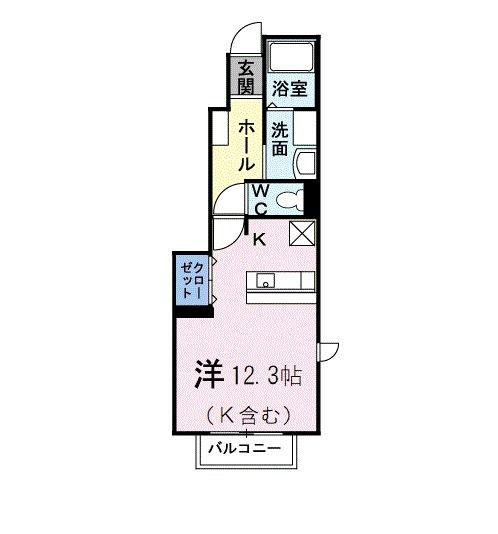 【倉敷市中畝のアパートの間取り】