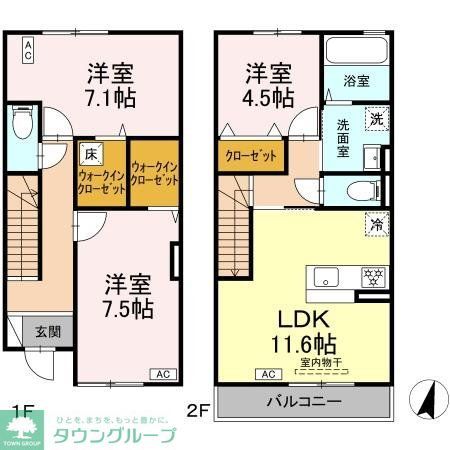 横浜市港北区師岡町のアパートの間取り