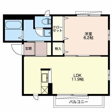 伊豆の国市四日町のアパートの間取り