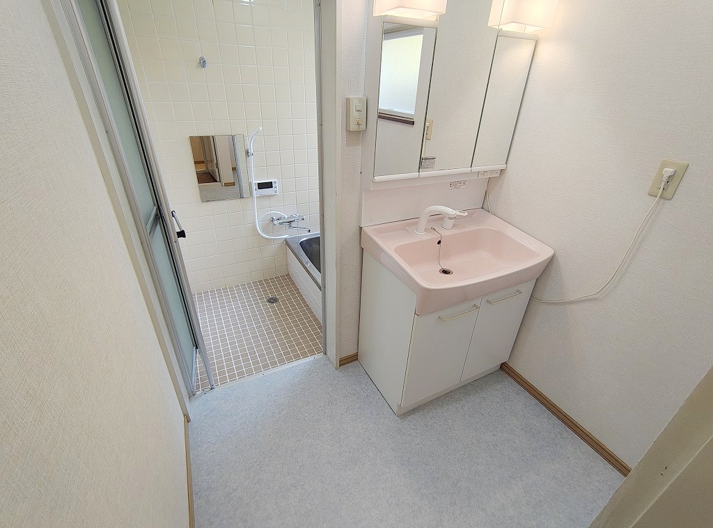 洗面設備　シャンプードレッサー、洗濯スペース