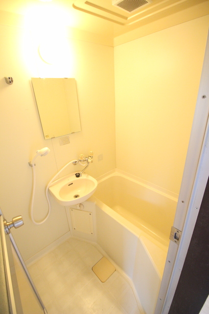 バス・シャワールーム　洗面ボウル付きの浴室