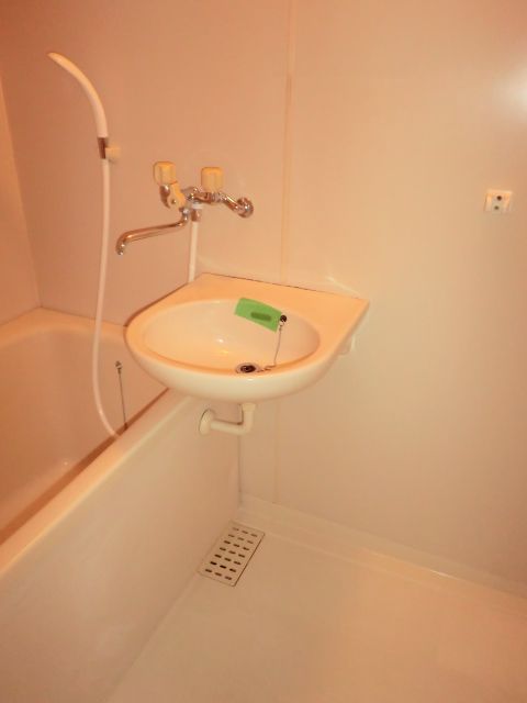 洗面設備　洗面はお風呂の中になります。