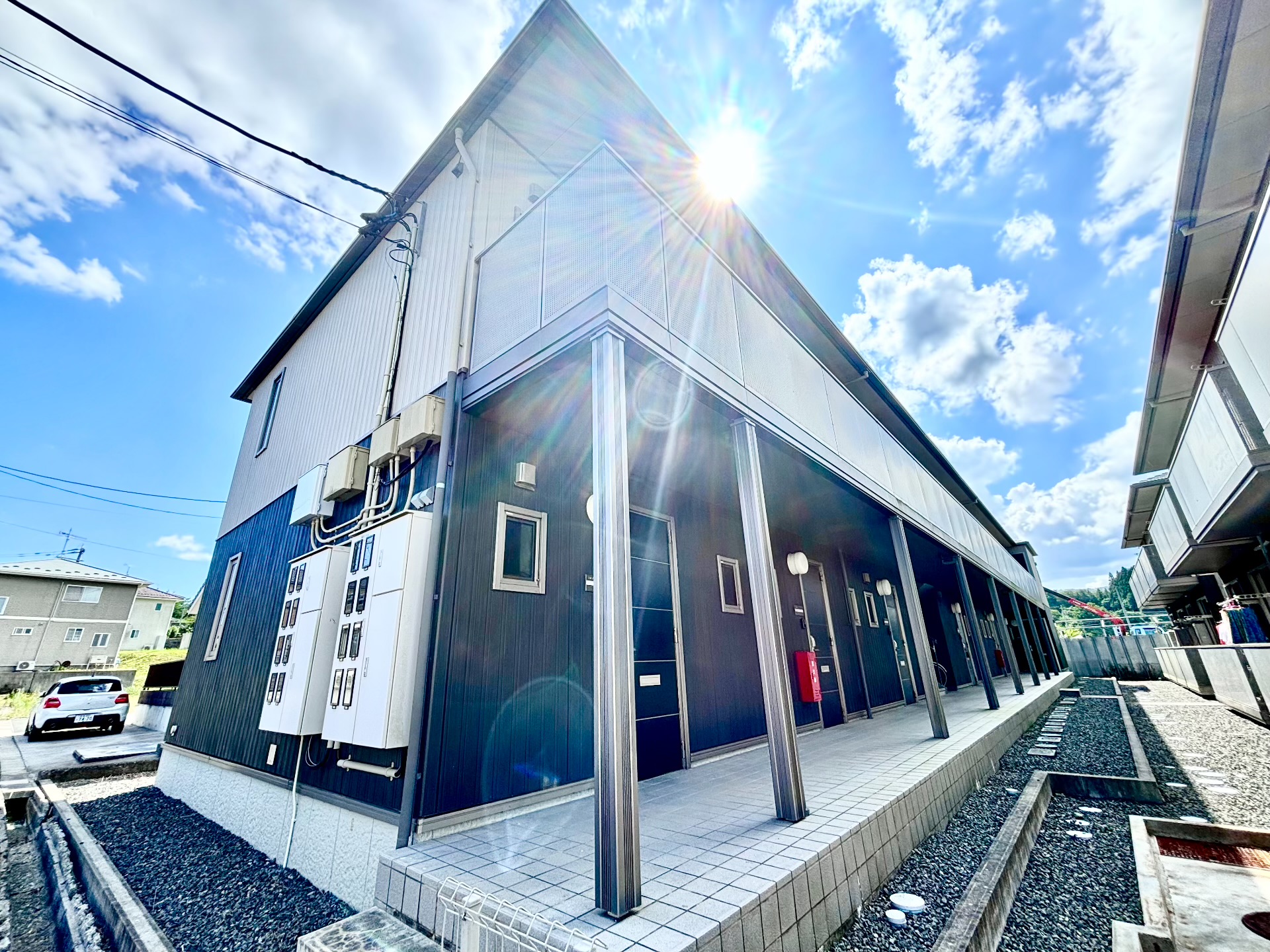 建物外観　外観部分・日当たり良好！※家電仕様の場合は家賃＋３，０００円