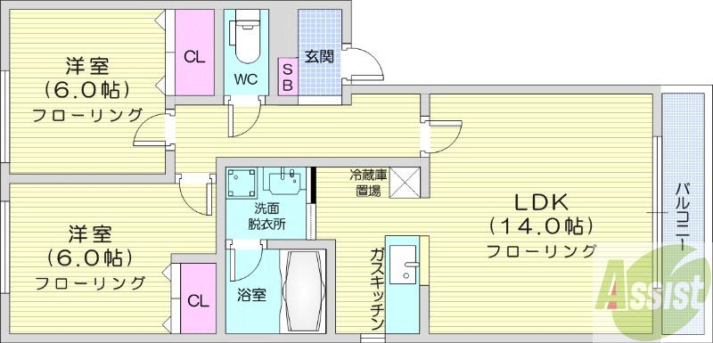 地下鉄東豊線 環状通東駅 徒歩10分 4階建 築28年の間取り写真