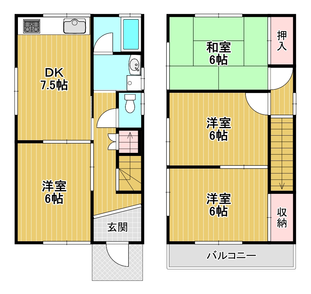 榛原萩原一戸建の間取り写真
