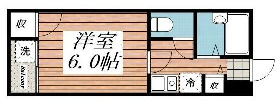 京王線 八幡山駅 徒歩6分 3階建 築22年の間取り写真