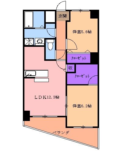中今泉ヴィラージュマンションの間取り写真