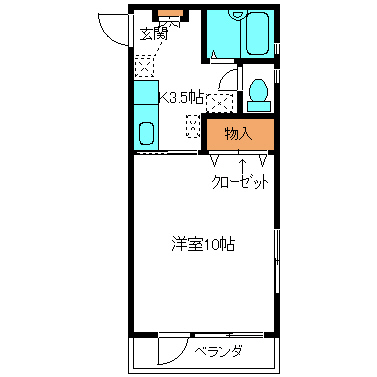 郡山市長者のアパートの間取り