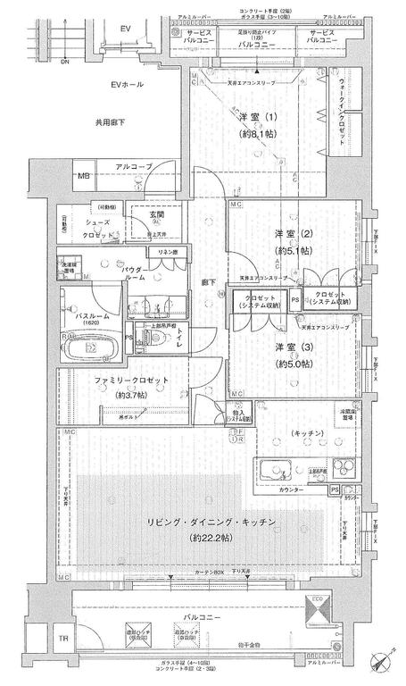 プレサンスロジェ金沢香林坊の間取り