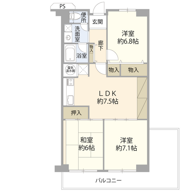 西大路ガーデンハイツ（０００４１７９）の間取り