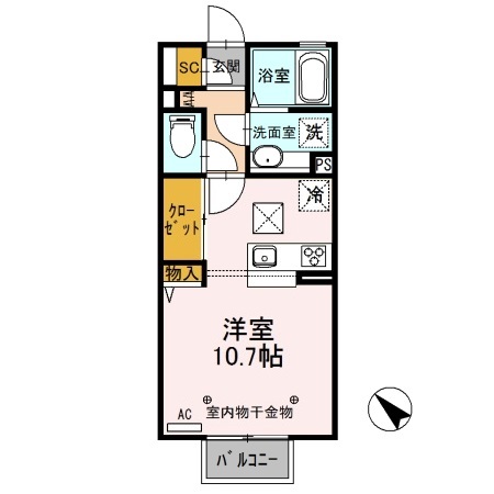 Ｄ-ｒｏｏｍ思川ジョーヌ Ｉの間取り