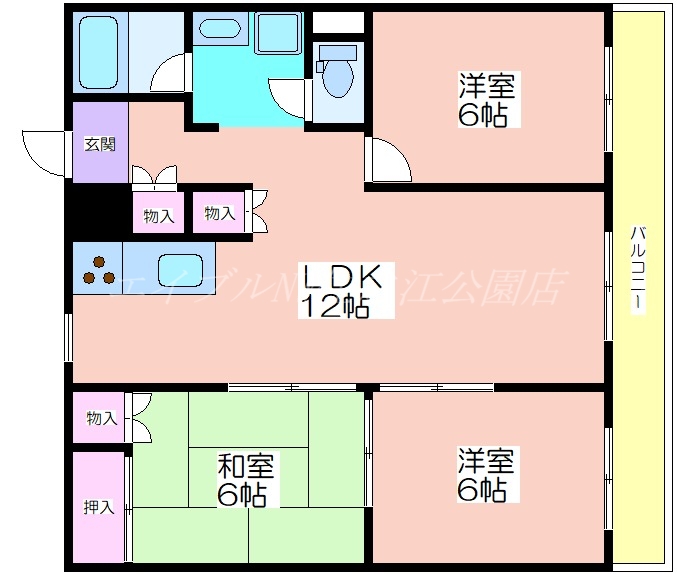 ハイツ粟新上住吉の間取り