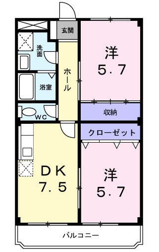 三木市加佐のマンションの間取り