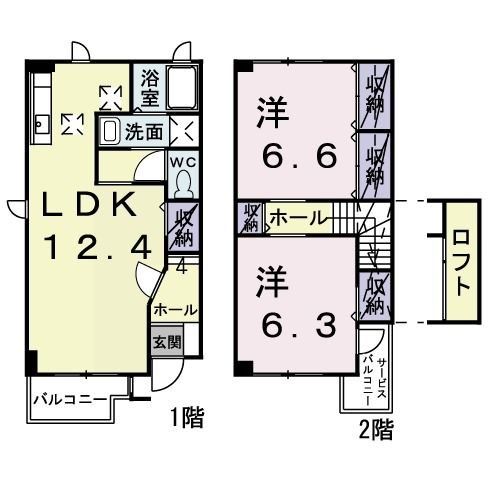 比企郡嵐山町大字志賀のアパートの間取り