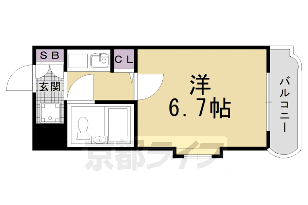 京都市中京区福屋町のマンションの間取り