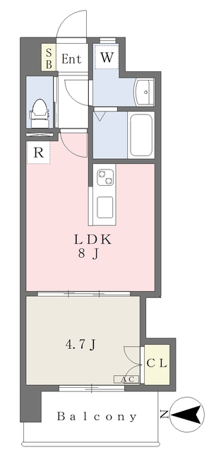 松山市本町のマンションの間取り