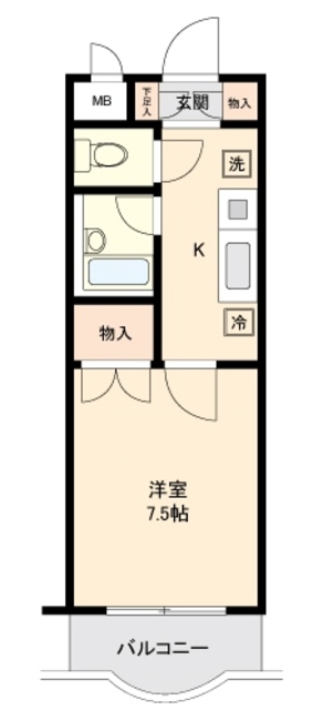 仙台市若林区二軒茶屋のマンションの間取り