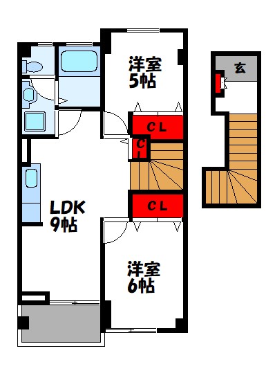 飯塚市鯰田のアパートの間取り