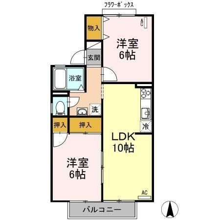 大垣市三塚町のアパートの間取り