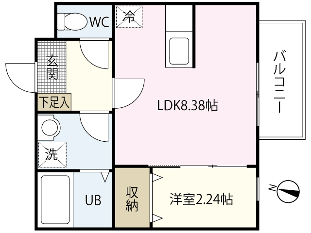 ＭＯＶＥ庚午北壱番館の間取り