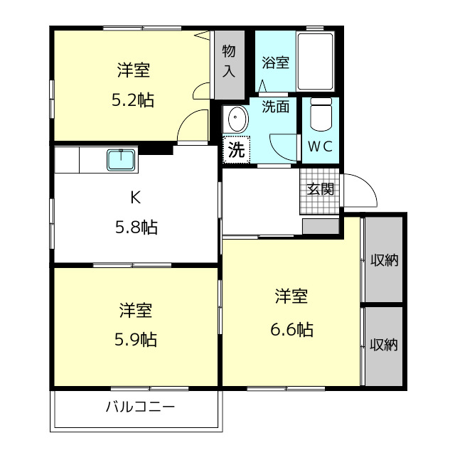 【ピースフル愛宕　Ｃの間取り】