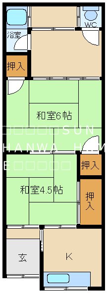 八尾市小阪合町のアパートの間取り