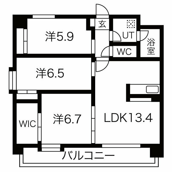 ヒルクレスト水前寺の間取り