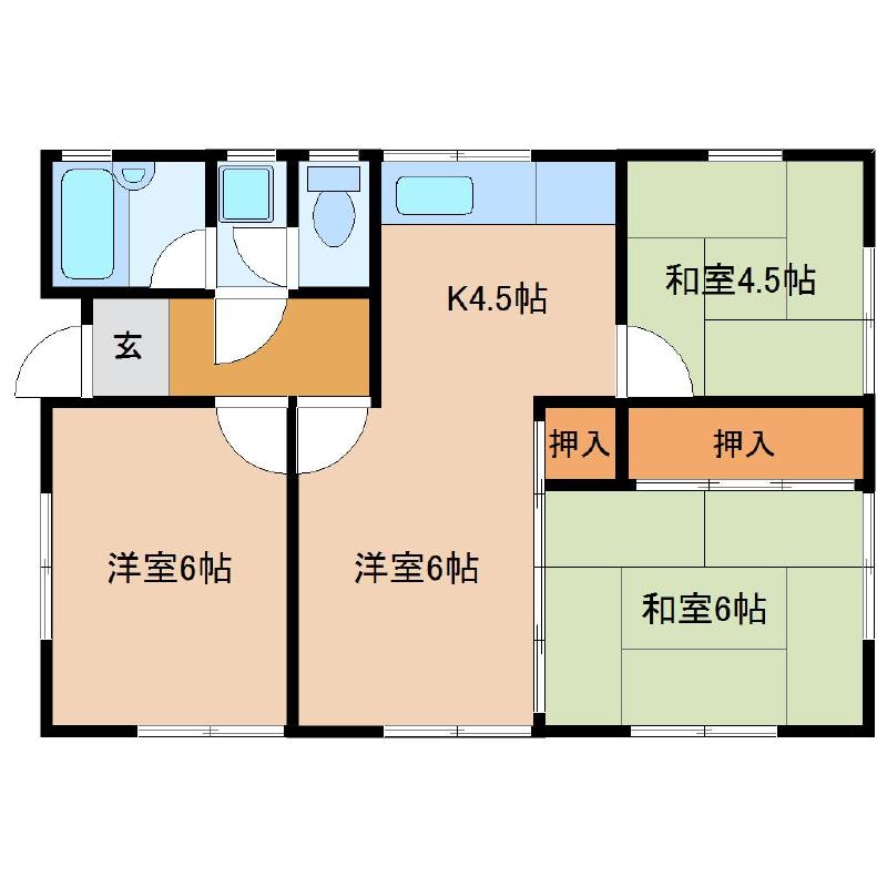 横芝光町古川２６０貸家の間取り