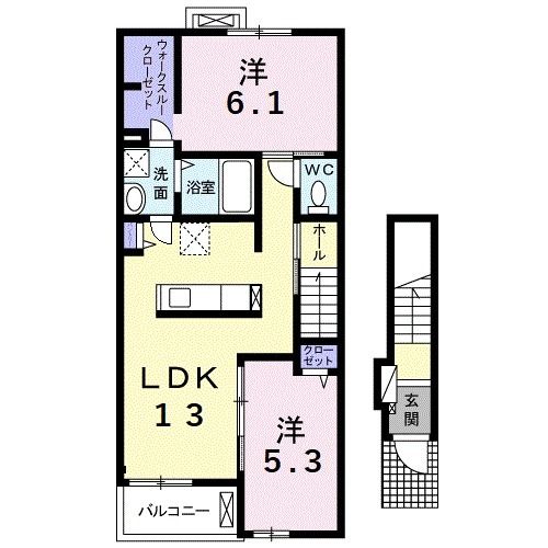 碧南市若宮町のアパートの間取り