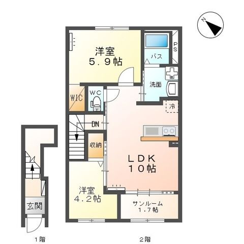 富山市森のアパートの間取り